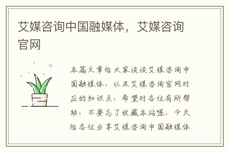 艾媒咨询中国融媒体,艾媒咨询官网