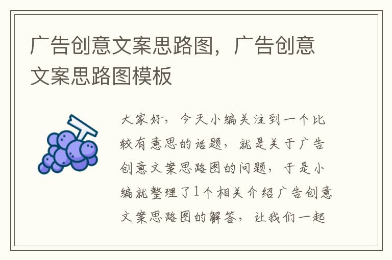 广告创意文案思路图,广告创意文案思路图模板