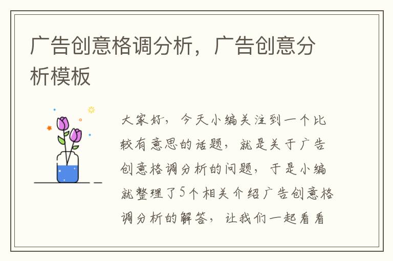 广告创意格调分析,广告创意分析模板