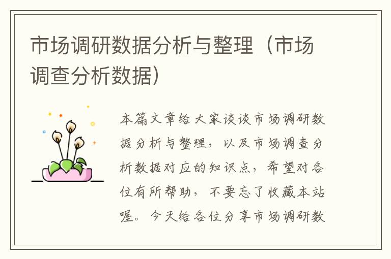 市场调研数据分析与整理(市场调查分析数据)