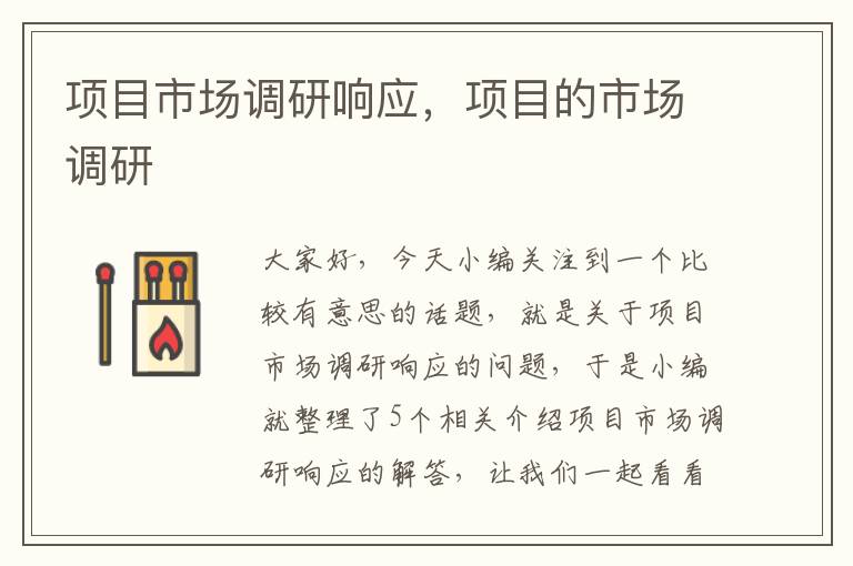 项目市场调研响应,项目的市场调研