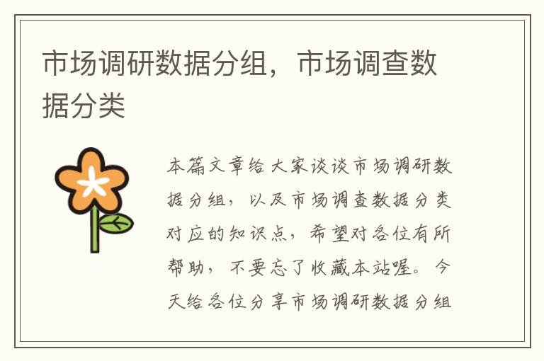 市场调研数据分组,市场调查数据分类