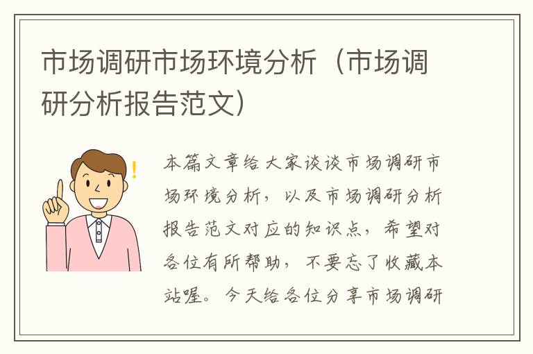 市场调研市场环境分析(市场调研分析报告范文)