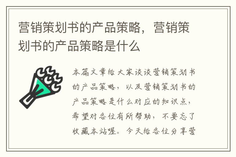 营销策划书的产品策略，营销策划书的产品策略是什么